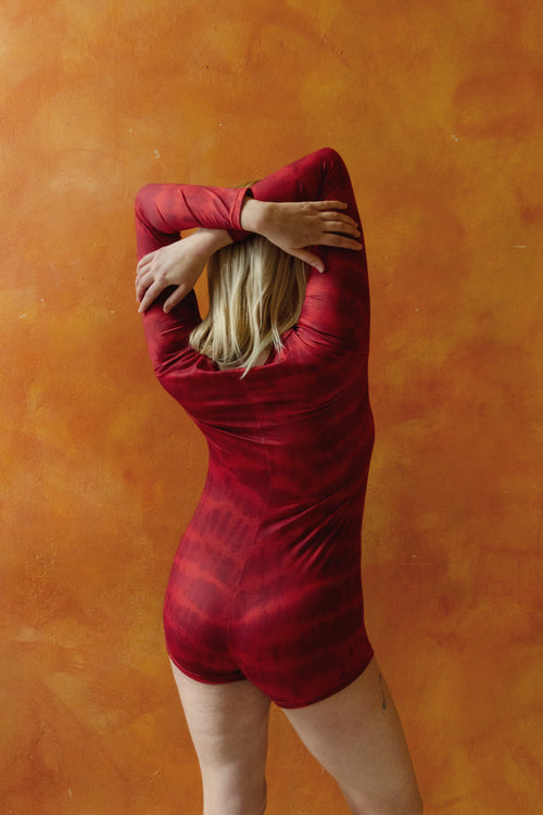 Ajiri Lounge Bodysuit - Crimson